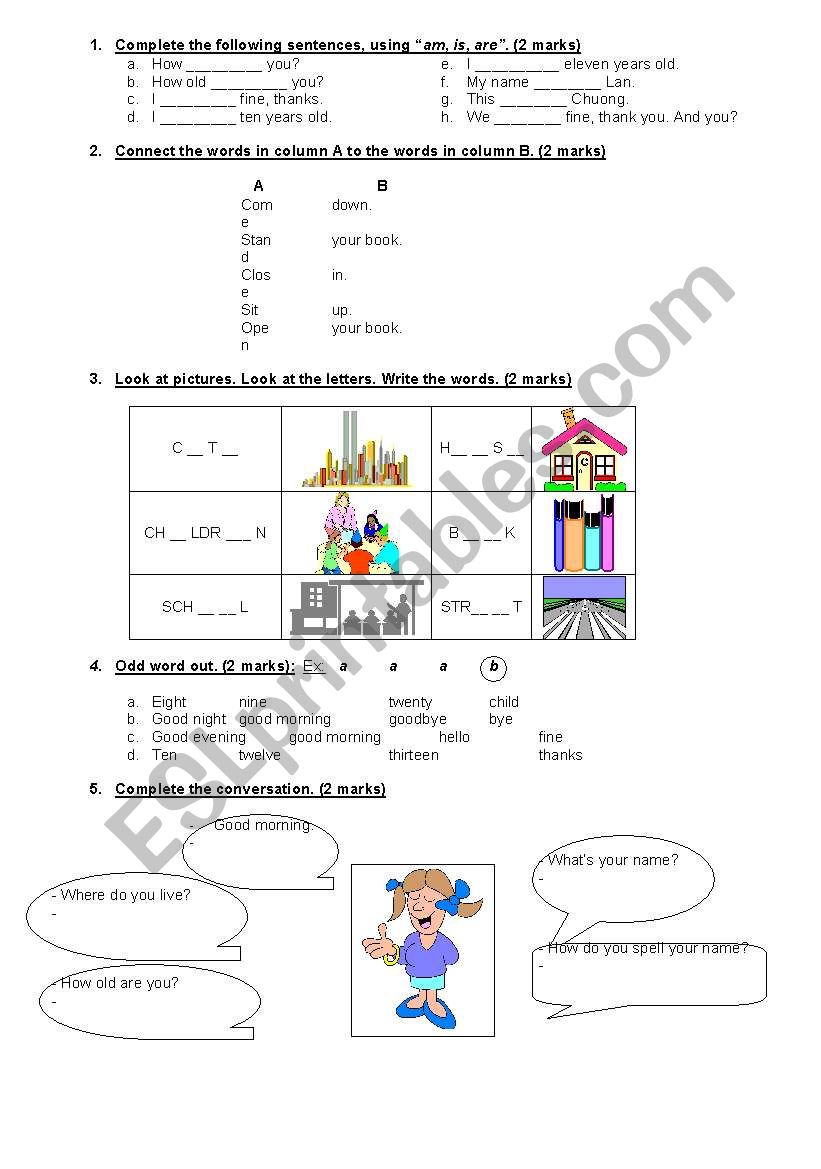 TESTING  worksheet