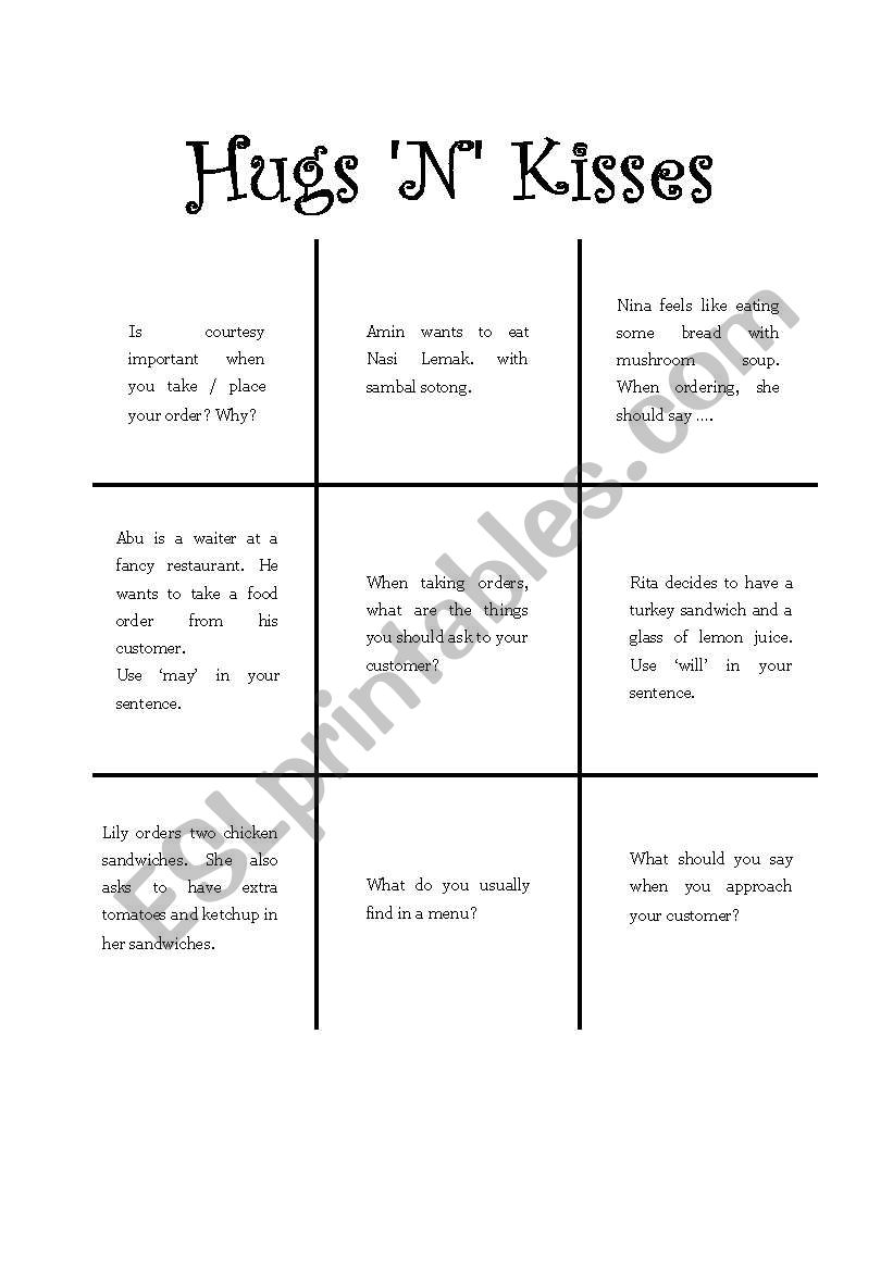 Hugs n Kisses (xOxO) worksheet