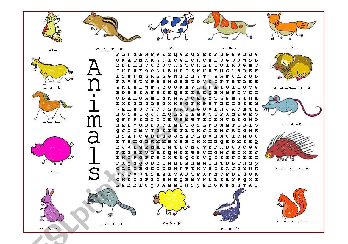 Animals (4 of 4) worksheet