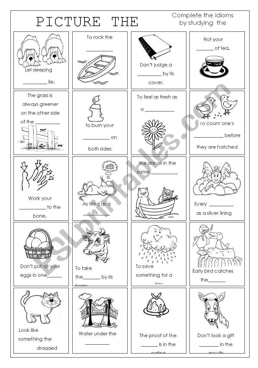 Picture the idioms worksheet