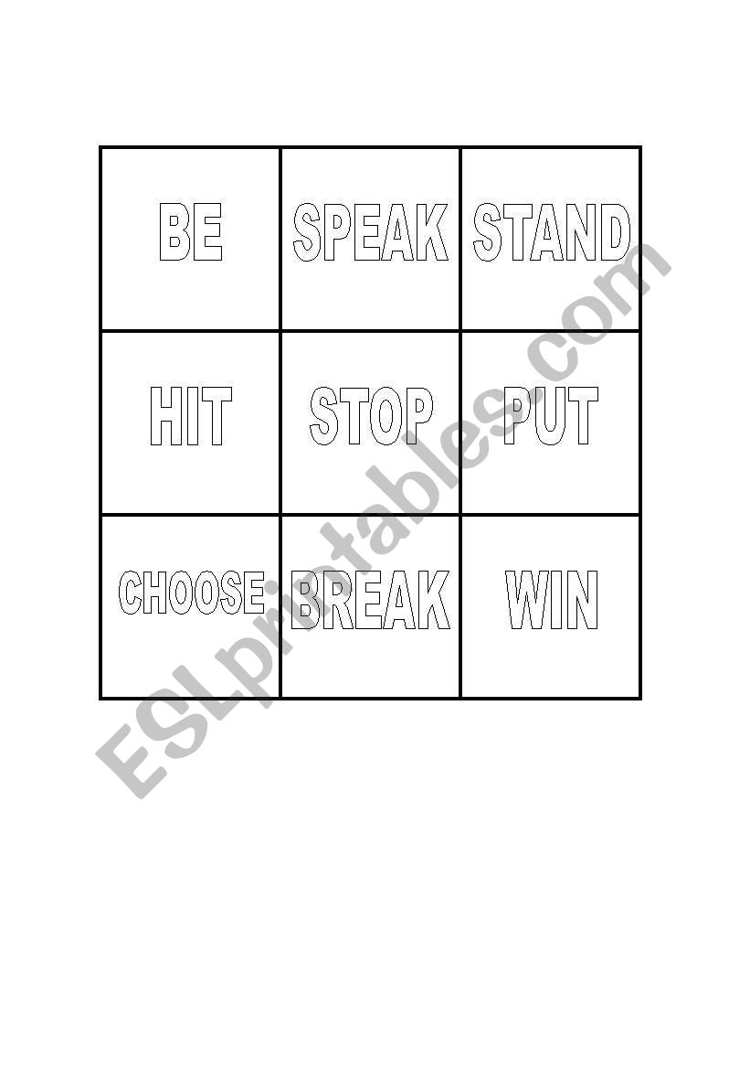 VERBS IN PAST -LOTTERY worksheet