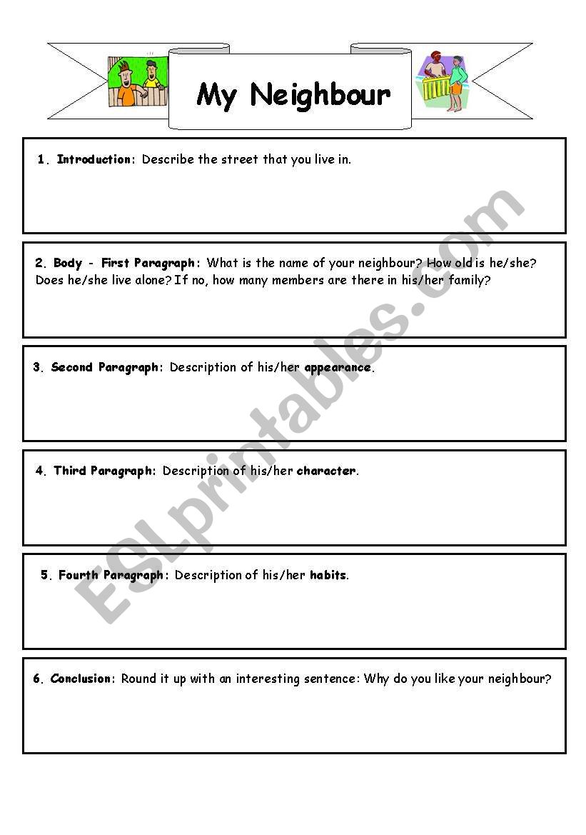 My Neighbour - Planning worksheet