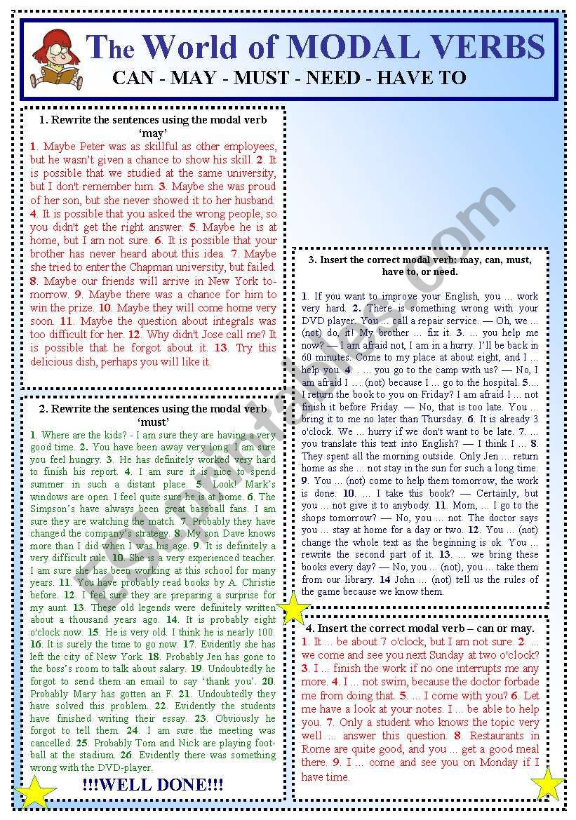 The World of Modal Verbs worksheet