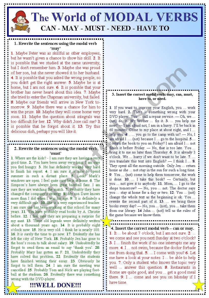 The World of Modal Verbs worksheet