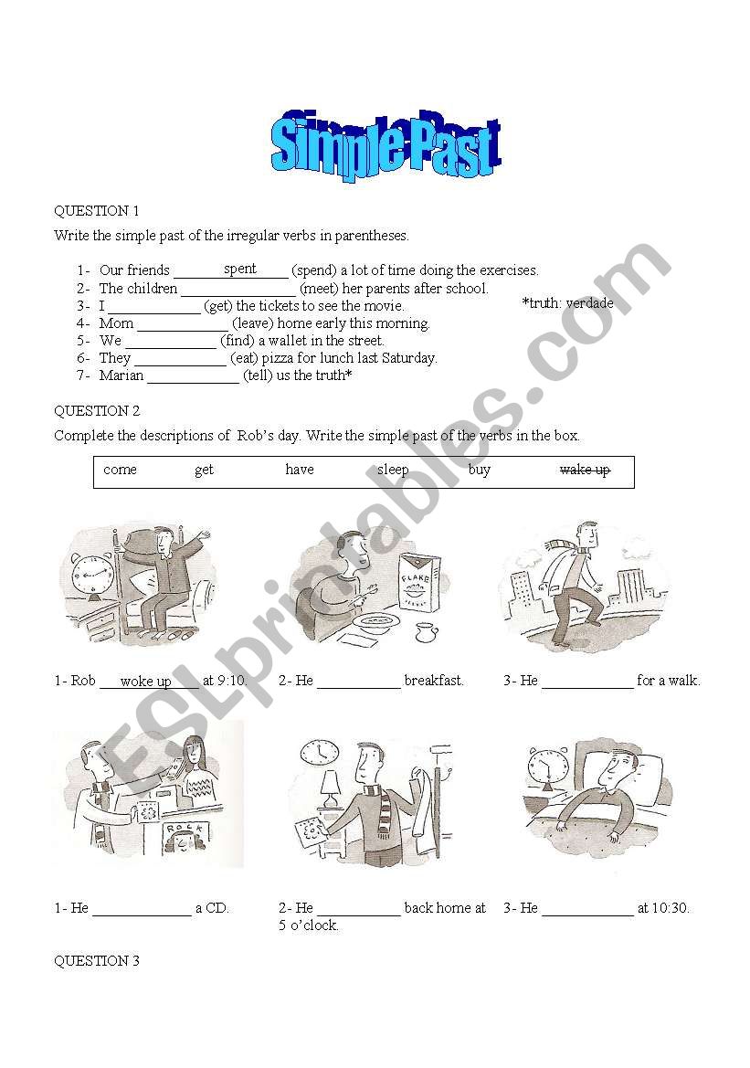 Simple Past worksheet
