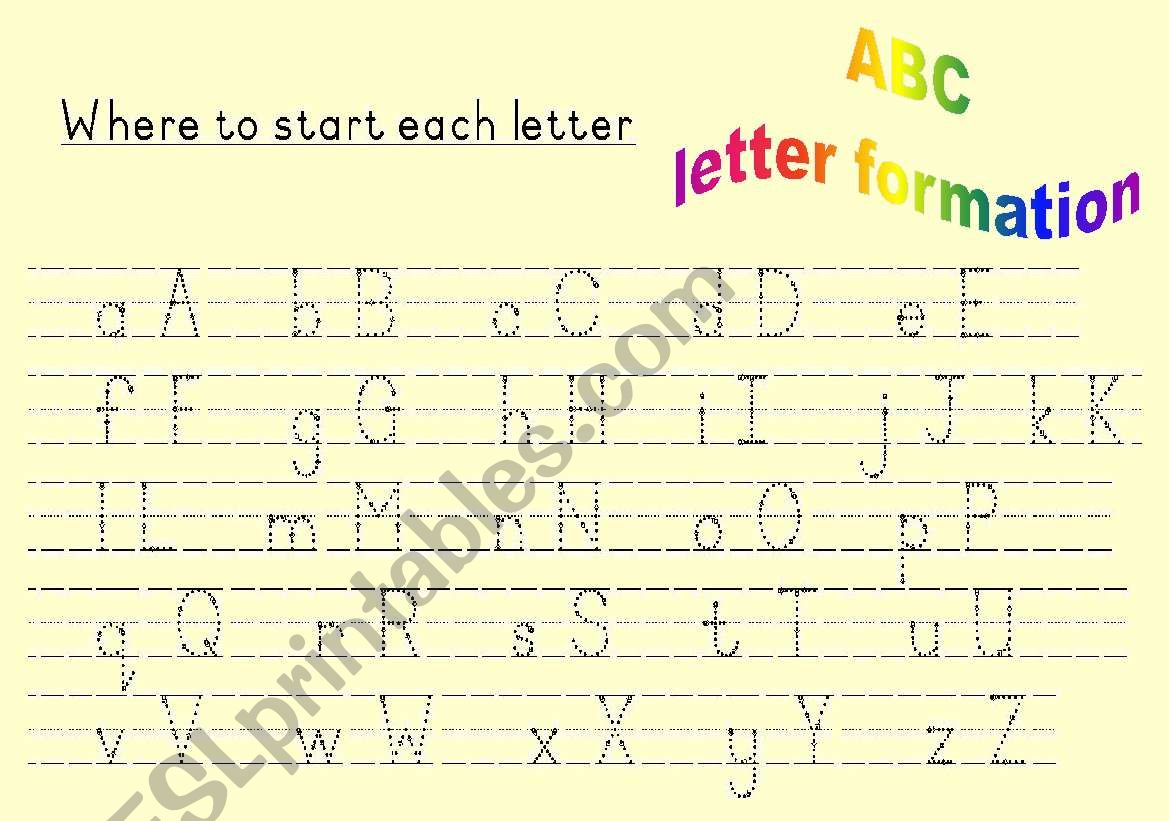 ABC - letter formation worksheet