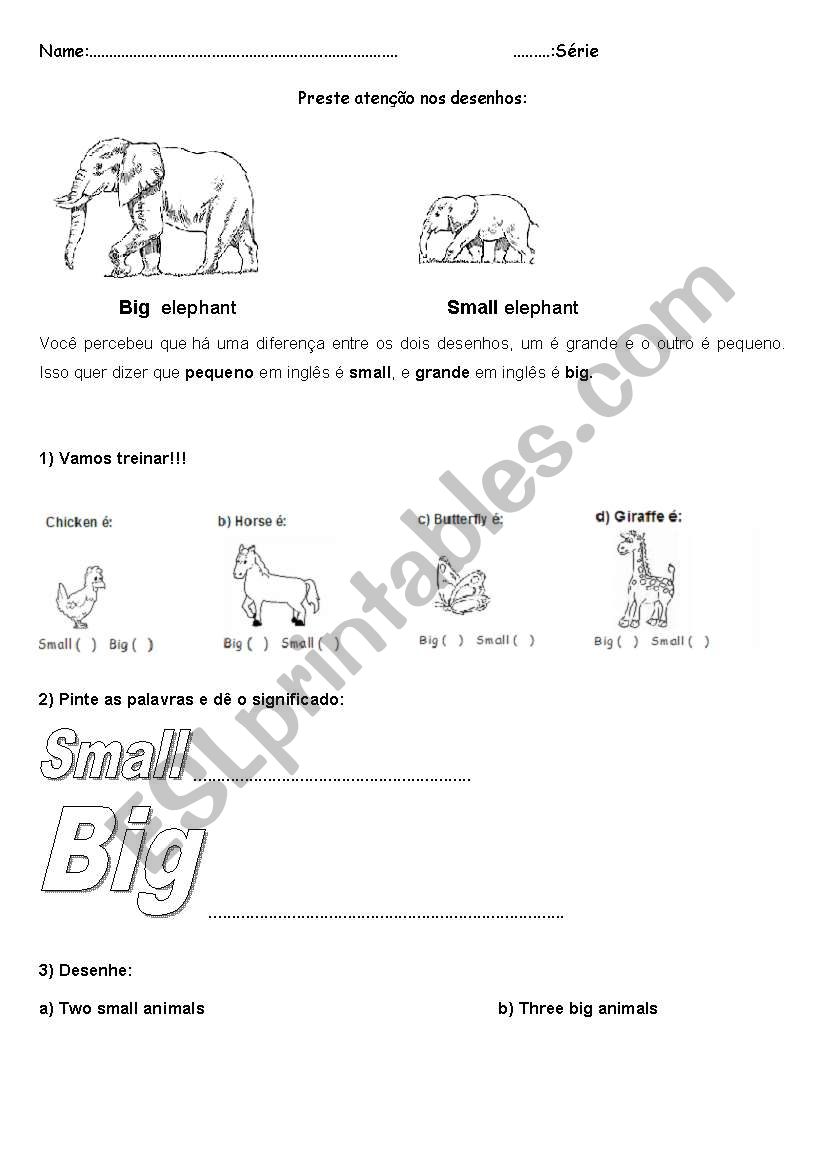 Big and Small worksheet