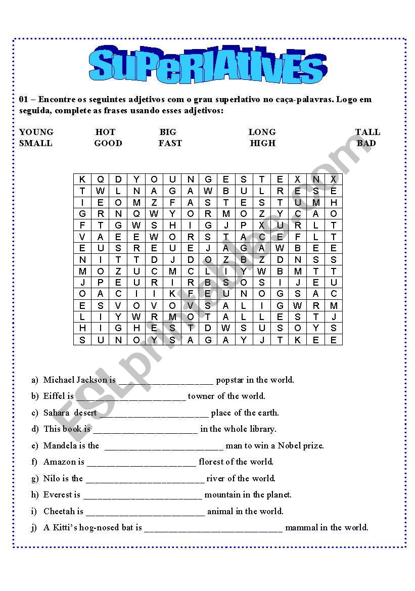 Superlatives worksheet