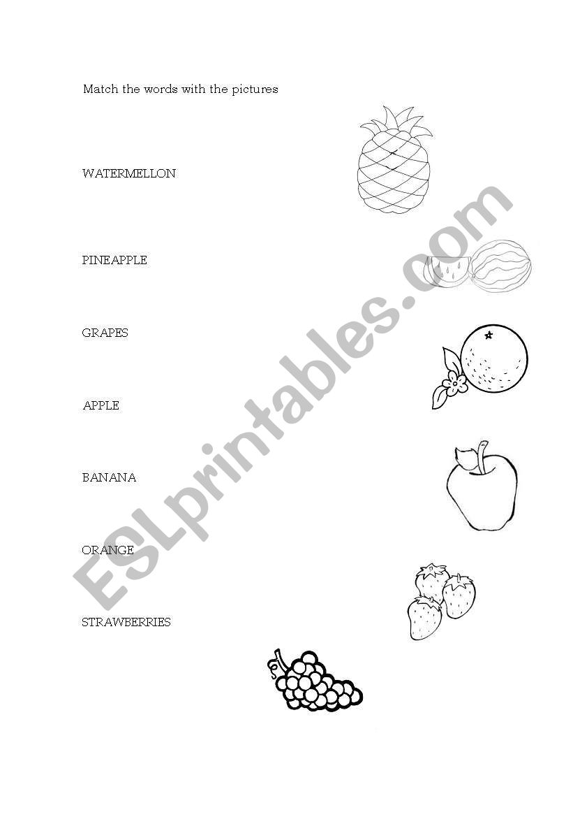 fruits worksheet