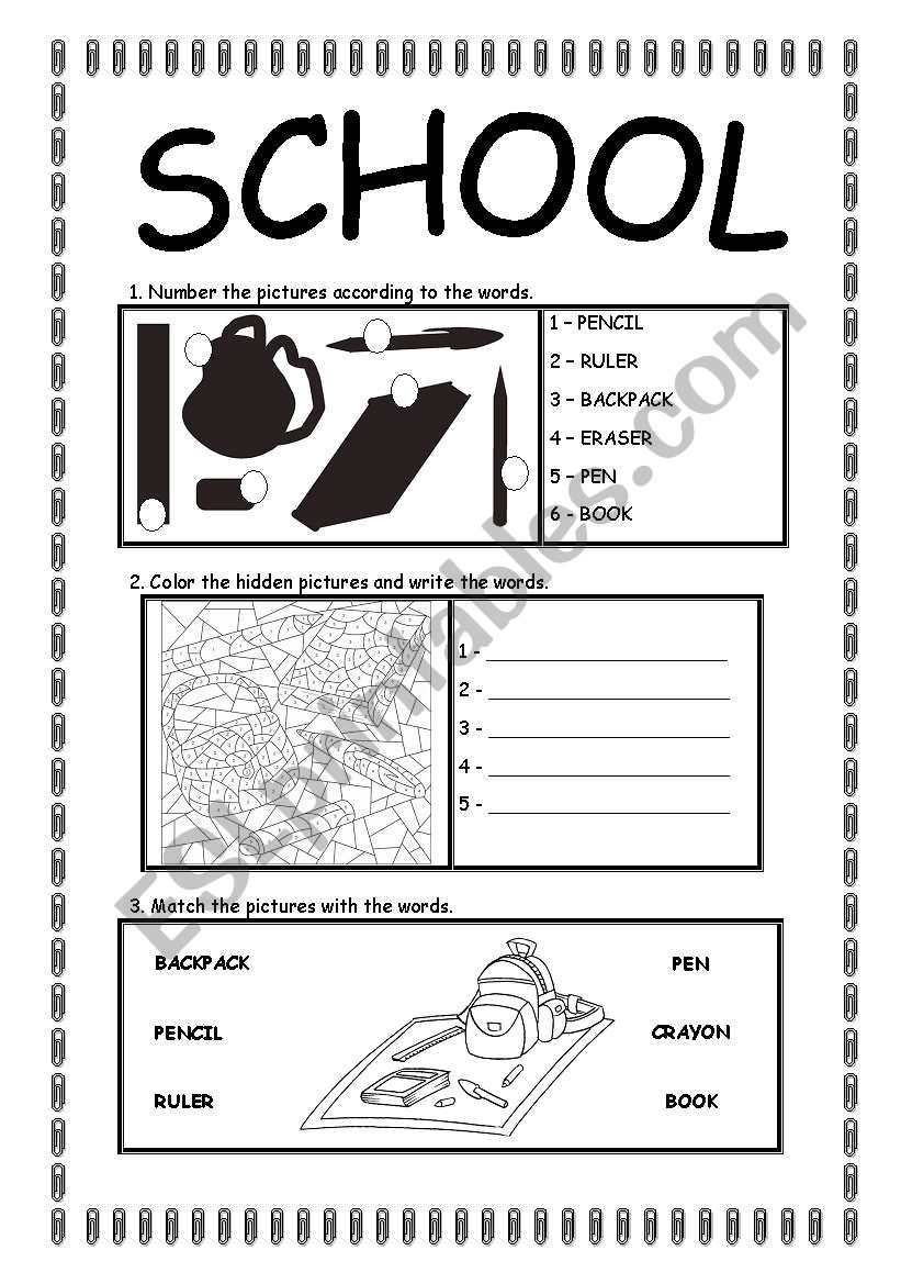 SCHOOL worksheet