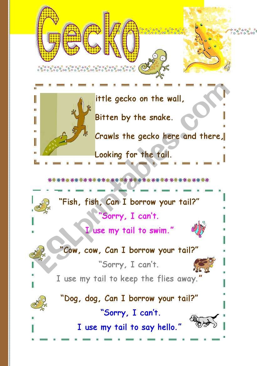 Gecko--talking about small animals