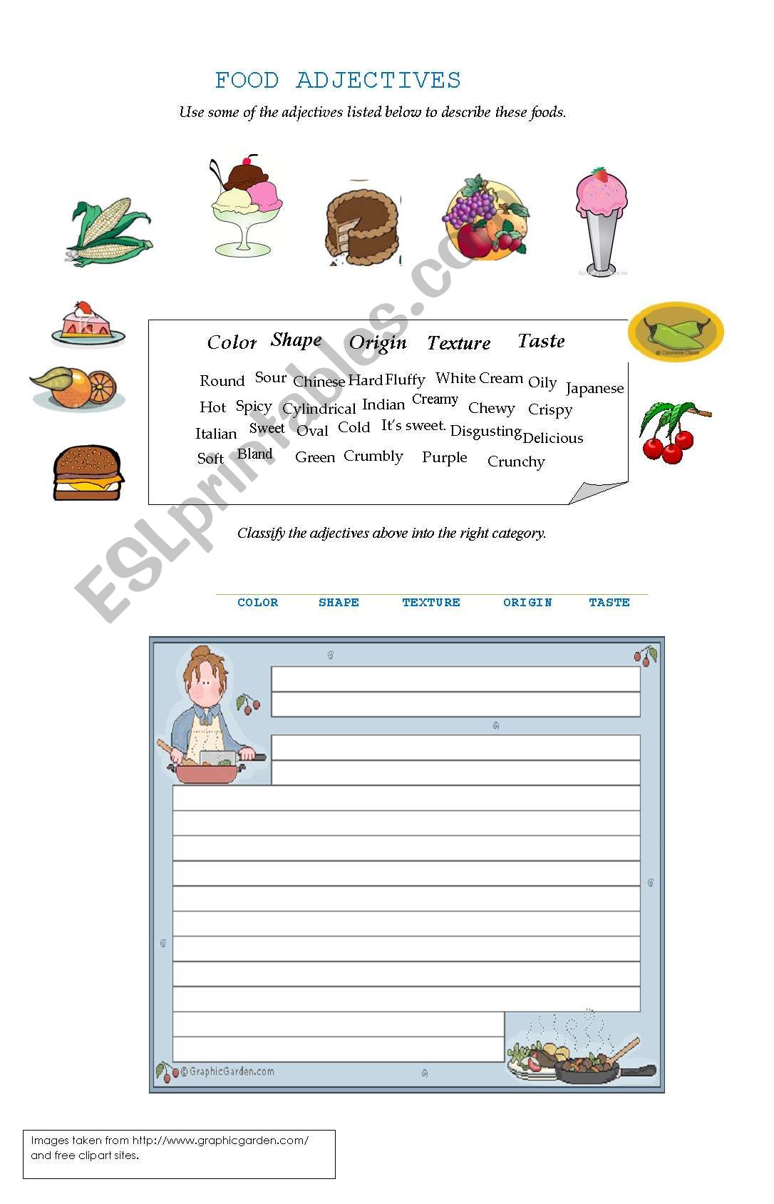 english-worksheets-food-adjectives
