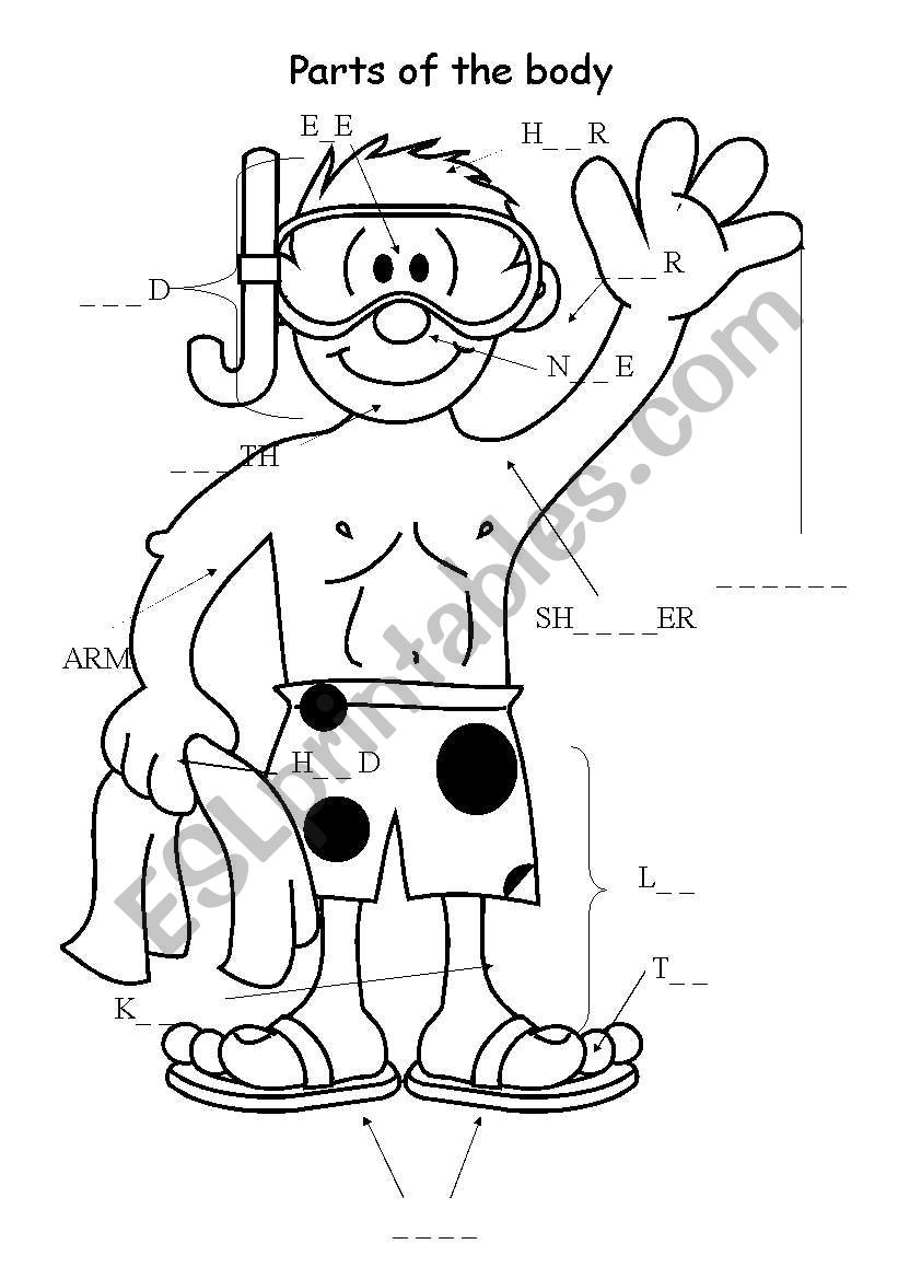 Parts of the body worksheet