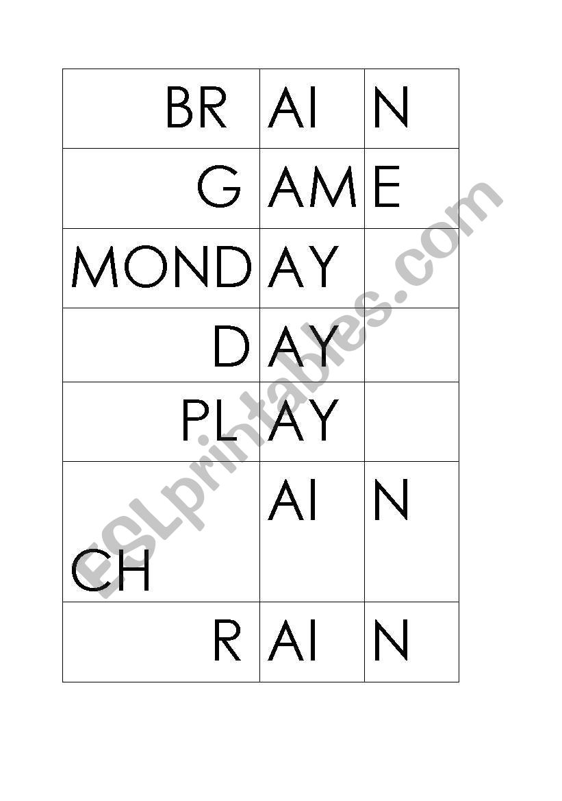Long A cut and paste worksheet
