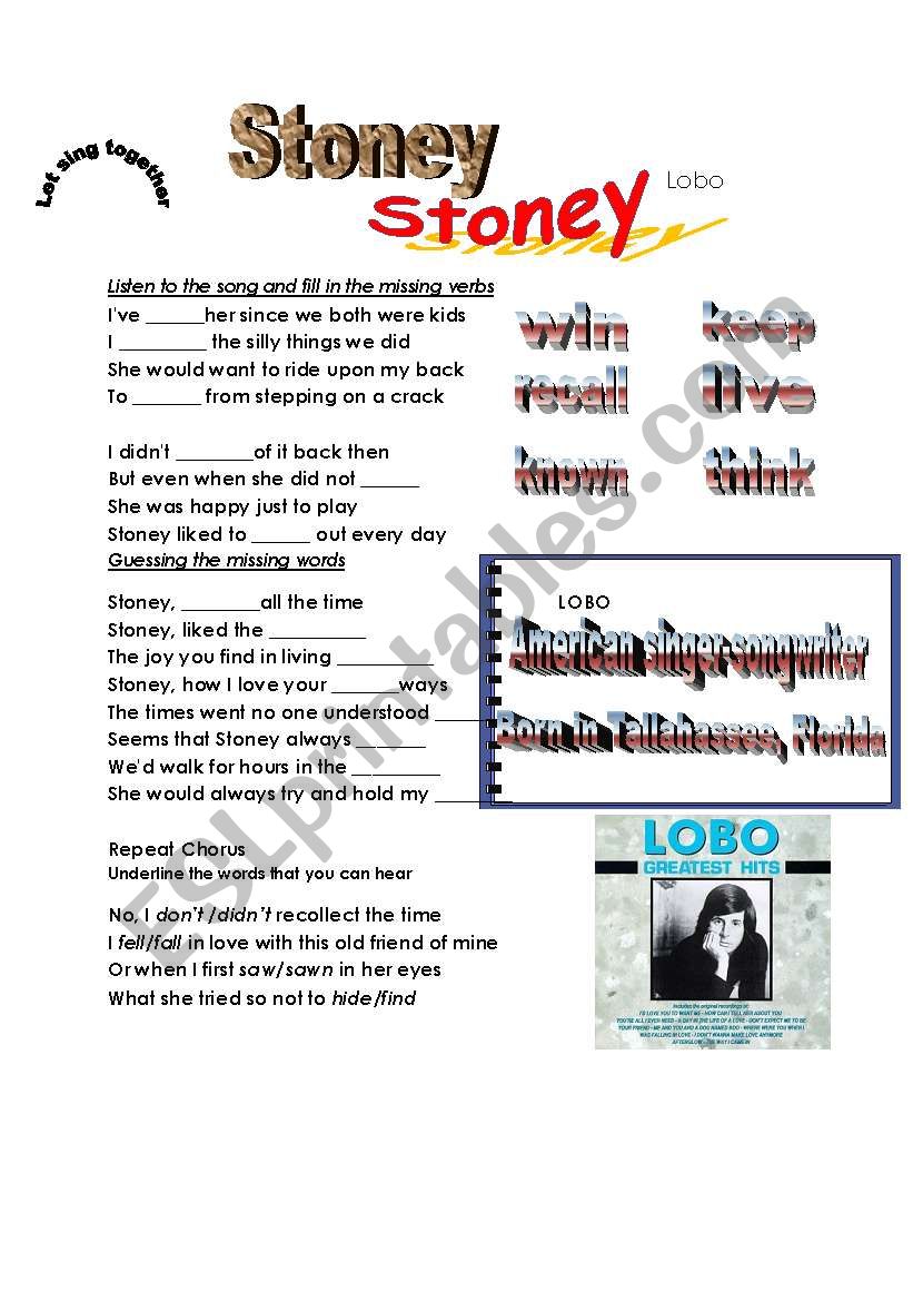 Great song !! worksheet