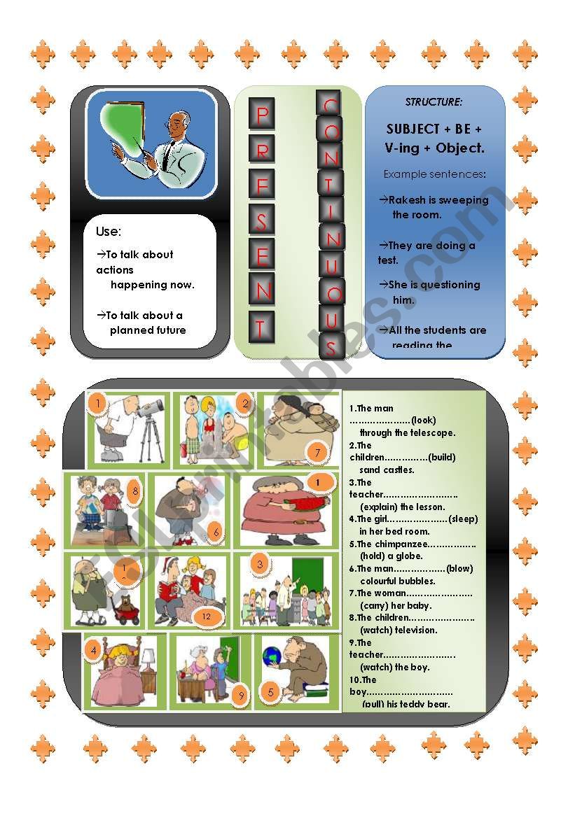 Present Continuous worksheet