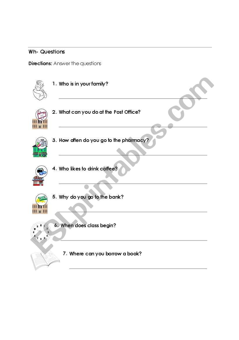 WH Questions worksheet