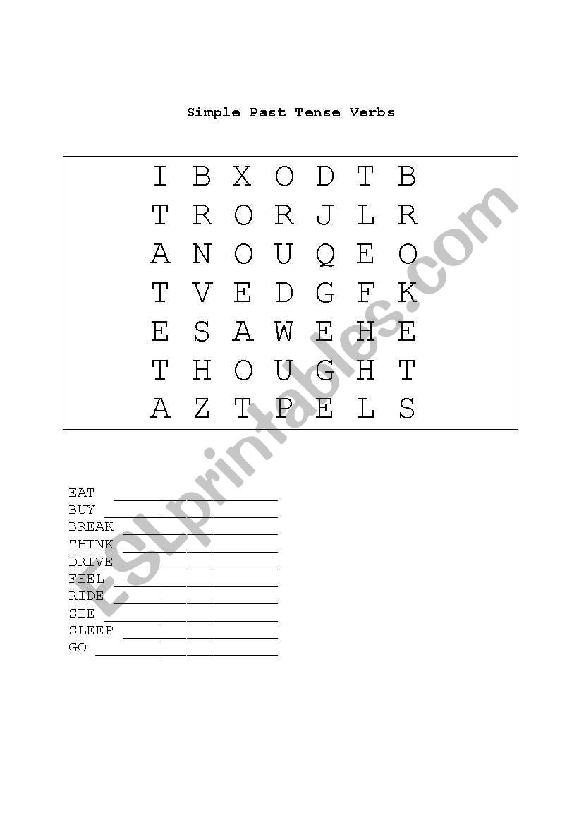 Simple Past Tense worksheet