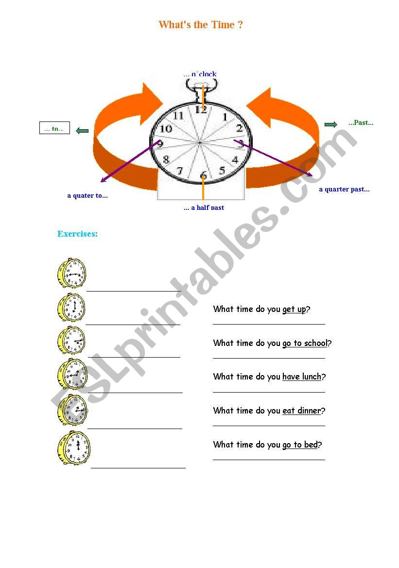 Whats the time? worksheet