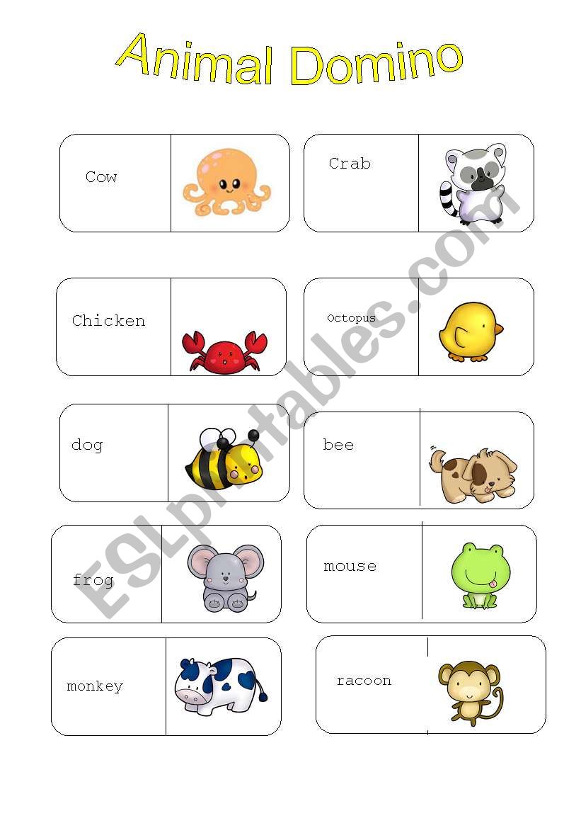 ANIMAL DOMINO worksheet