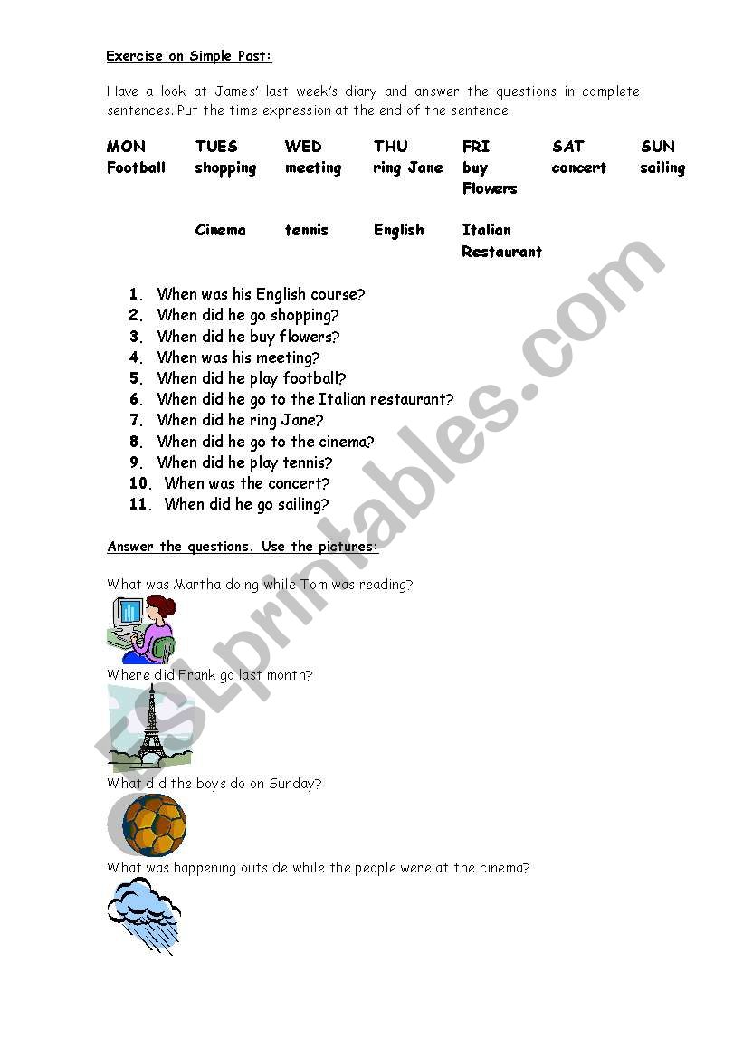 Exercises on Simple Past and Past Continuous