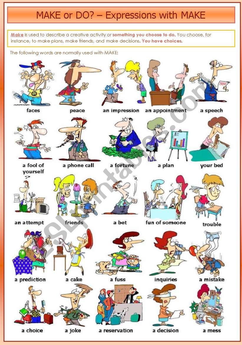 MAKE or DO? â€“ Expressions with MAKE