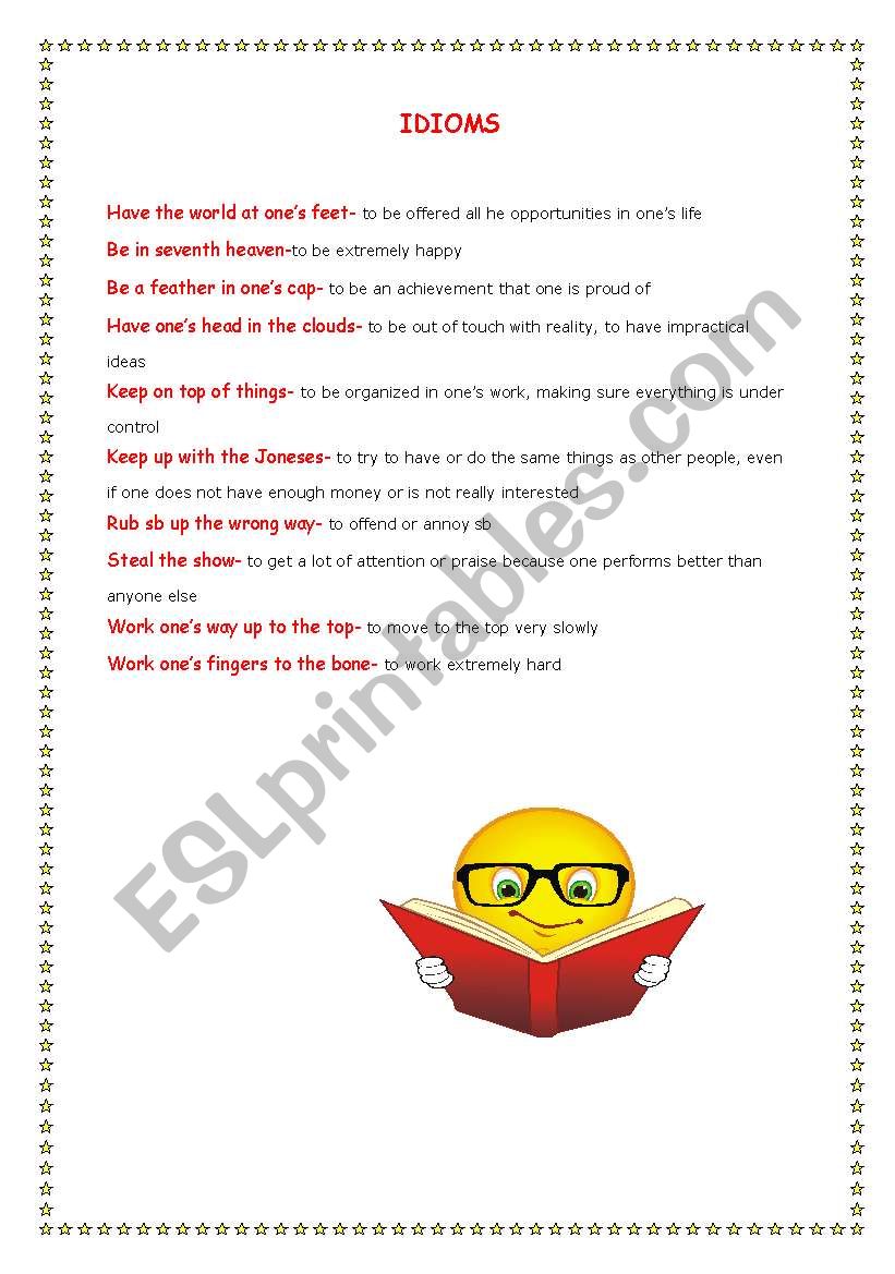 Idioms 2 worksheet