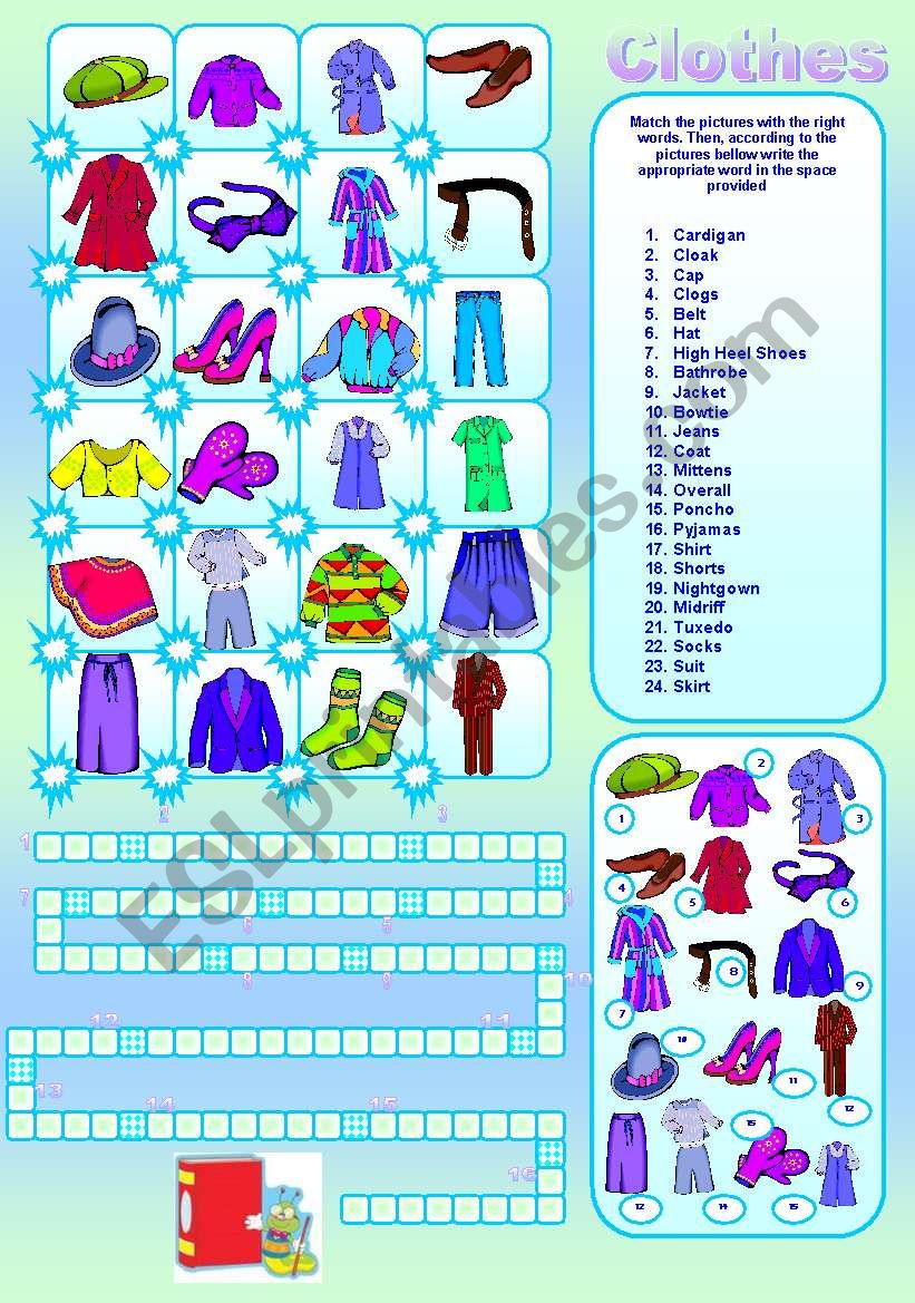 CLOTHES REVIEW. PART 1 worksheet