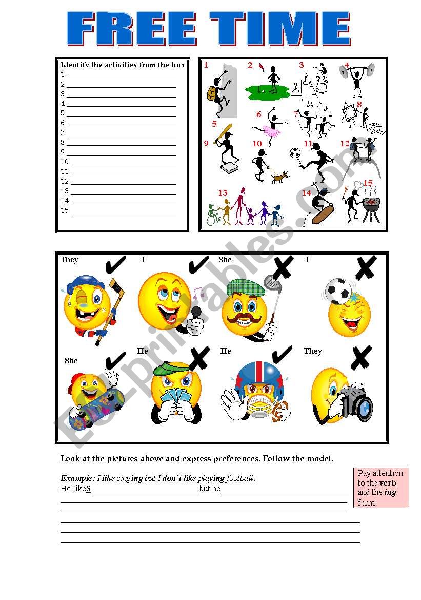 FREETIME 2 worksheet