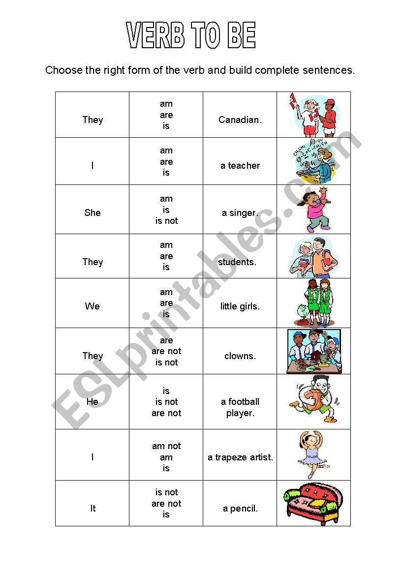 Verb to be worksheet