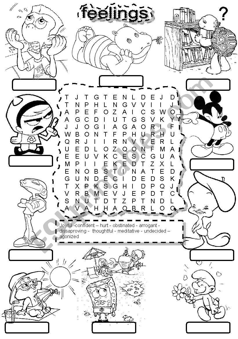 FEELINGS #5 WORDSEARCH worksheet