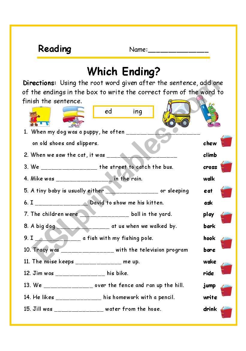 SUFFIXES (2/3) worksheet