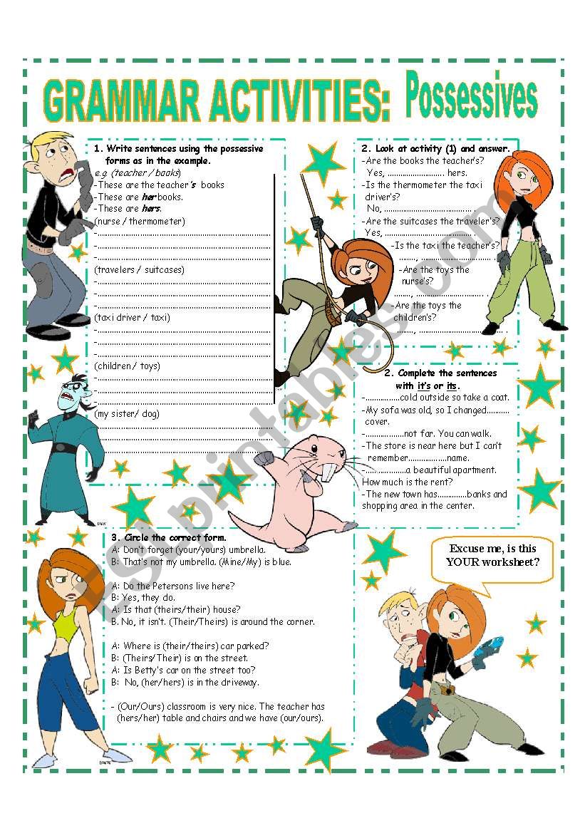 POSSESSIVES - SHORT REVISION ( POSSESSIVE CASE / POSSESSIVE ADJECTIVES & POSSESSIVE PRONOUNS)