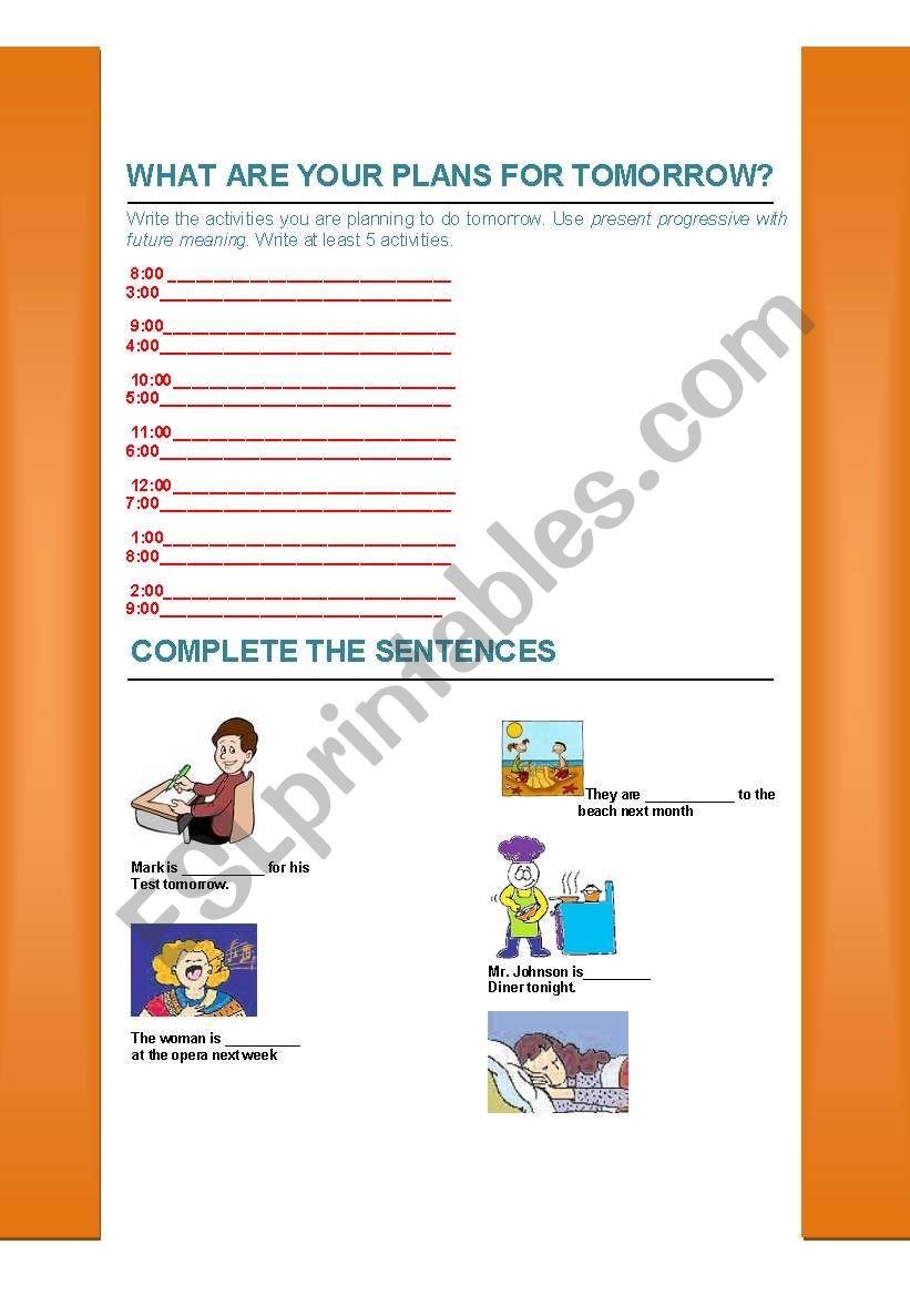 MAKING PLANS worksheet