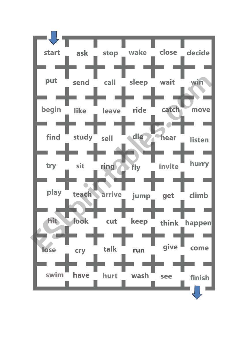 V-ing maze worksheet
