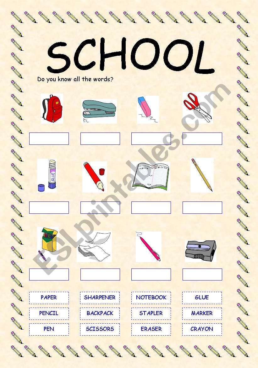 SCHOOL worksheet