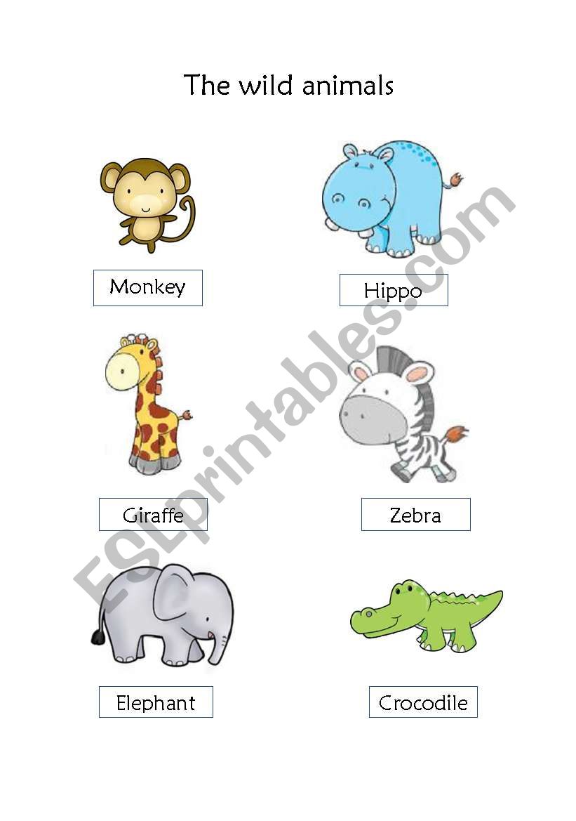 Wild animals worksheet