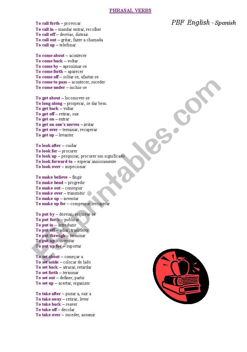 Phrasal verbs worksheet