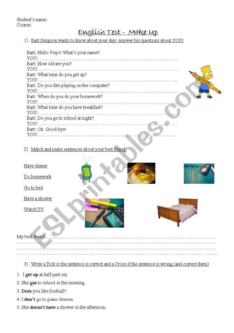 More present simple worksheet