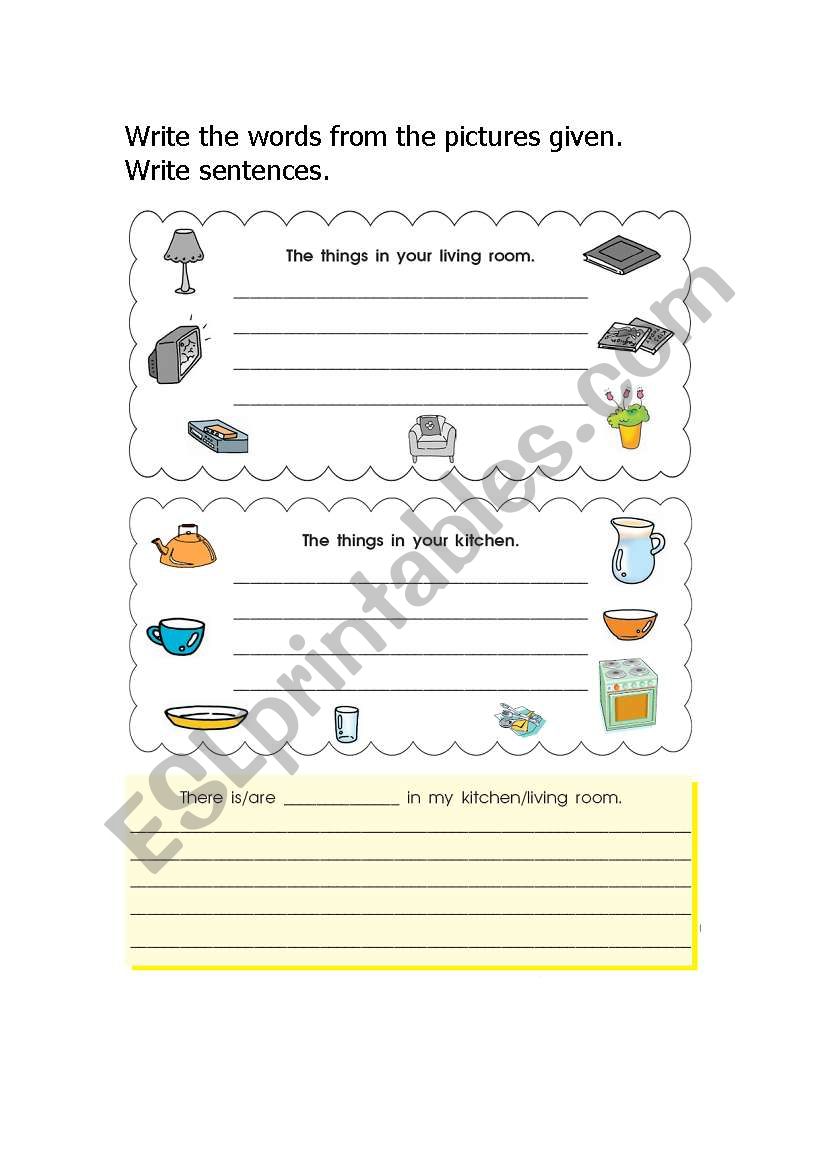 things in the room worksheet