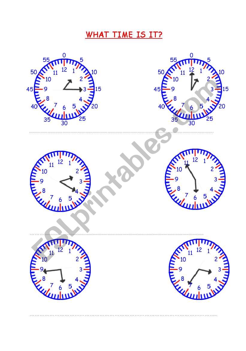 TELLING TIME worksheet