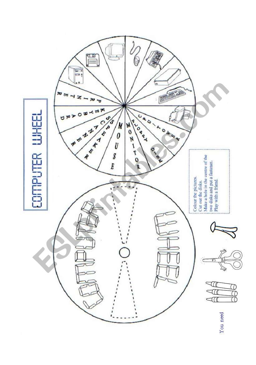 Computer Wheel worksheet