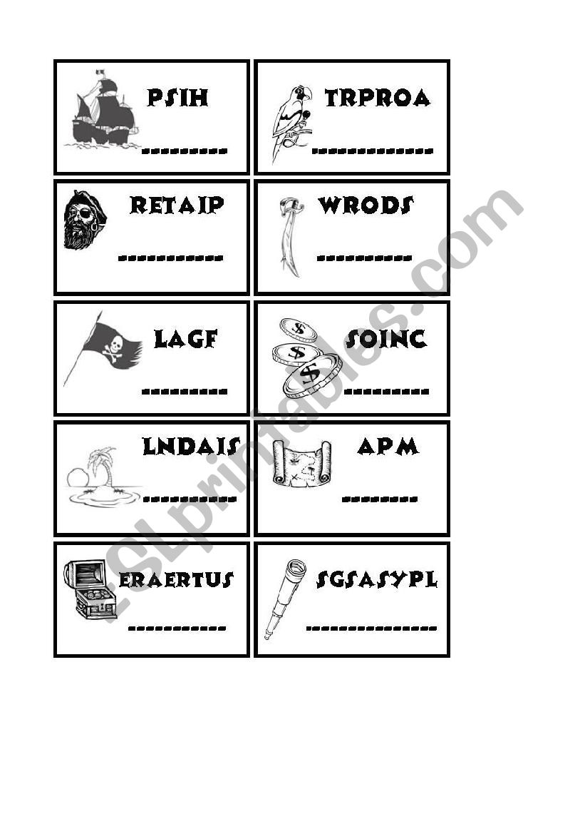pirate mixed letters worksheet