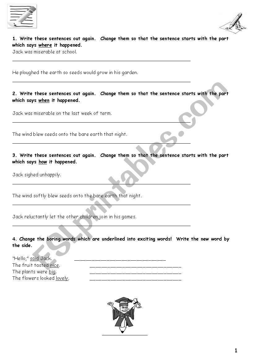 Improving Sentences Worksheet Pdf