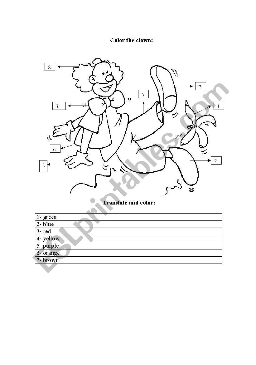 clown worksheet