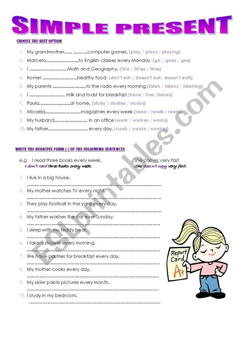 Simple Present worksheet