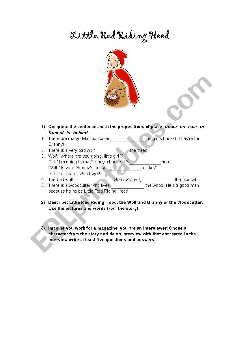 Little Red Riding Hood worksheet