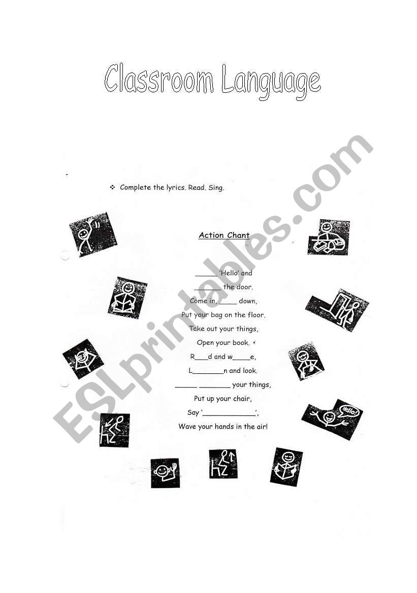 Classroom Language worksheet