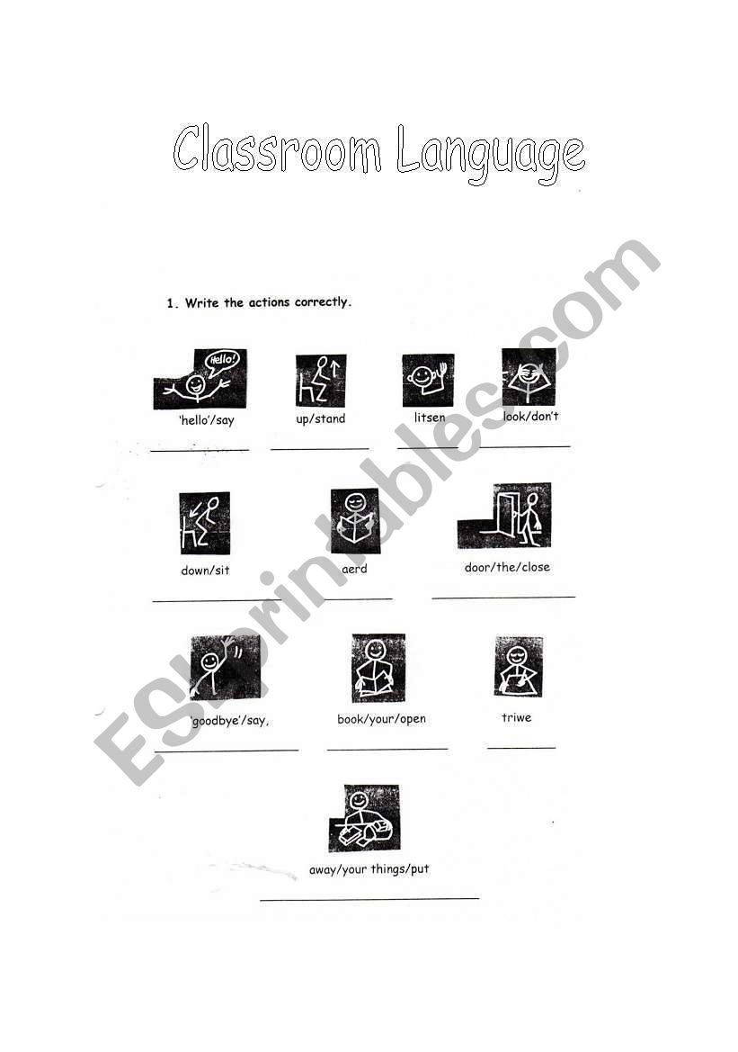 Classroom Language II worksheet