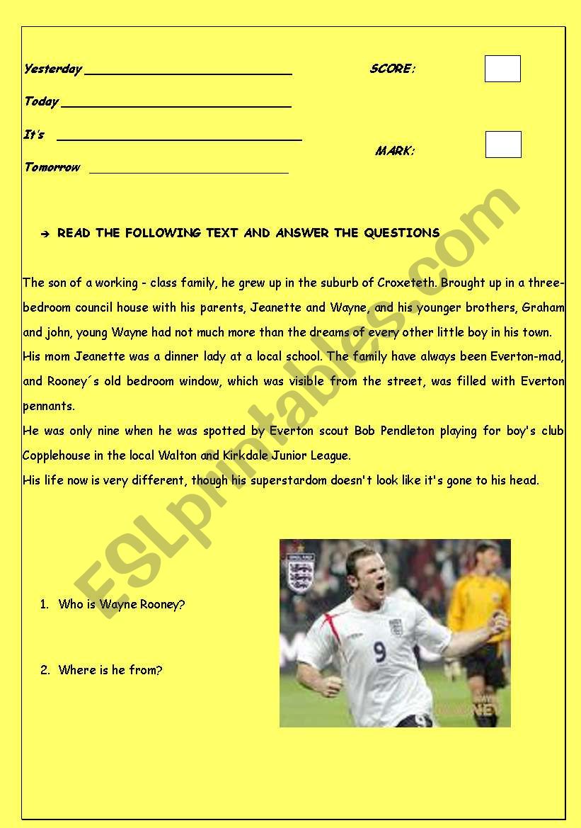 sport stars worksheet